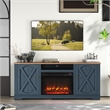 Pemberley Row Wood Navy TV Stand Farmhouse Fireplace 70
