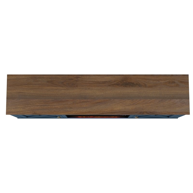 Pemberley Row Wood Navy TV Stand Farmhouse Fireplace 70
