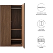 Pemberley Row Wood Walnut Wardrobe Rectangular Adjustable Shelves 71