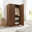 Pemberley Row Wood Walnut Wardrobe Rectangular Adjustable Shelves 71