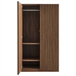 Pemberley Row Wood Walnut Wardrobe Rectangular Adjustable Shelves 71