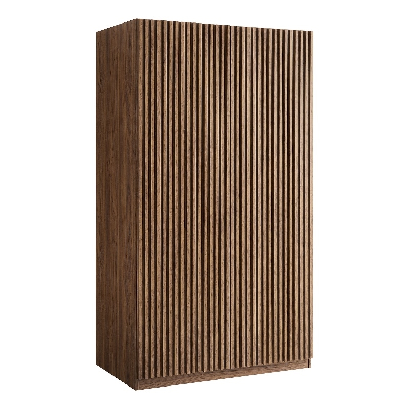 Pemberley Row Wood Walnut Wardrobe Rectangular Adjustable Shelves 71