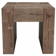 Pemberly Row Transitional Oak Wood End Table in Natural Brown