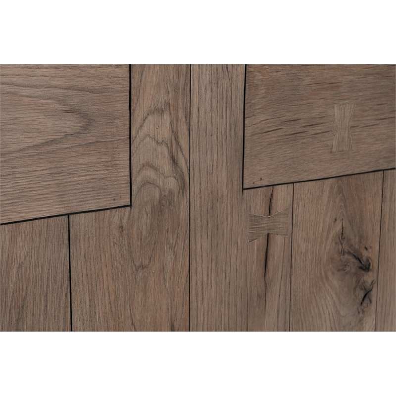 Pemberly Row Transitional Oak Wood End Table in Natural Brown