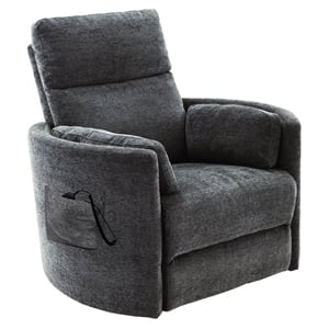 pemberly row fabric power lift recliner in charcoal/mediterranean