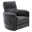 Pemberly Row Fabric Power Lift Glider Recliner in Charcoal/Mediterranean