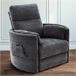 Pemberly Row Fabric Power Lift Glider Recliner in Charcoal/Mediterranean