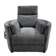 Pemberly Row Fabric Power Lift Glider Recliner in Charcoal/Mediterranean