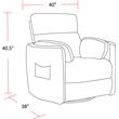 Pemberly Row Fabric Power Lift Glider Recliner in Charcoal/Mediterranean