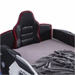 Pemberly Row Plastic Twin Race Car Bed with LED Light in Black