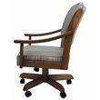 Pemberly Row Swivel Wood Dining Caster Chair Casa in Natural Fun/ Brown