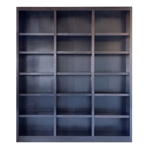 Pemberly Row 84&quot Tall 18-Shelf Triple Wide Wood Bookcase in Chocolate Espresso