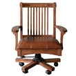 Pemberly Row Traditional Wood Office Chair in Oak with Full 360 Degree Swivel