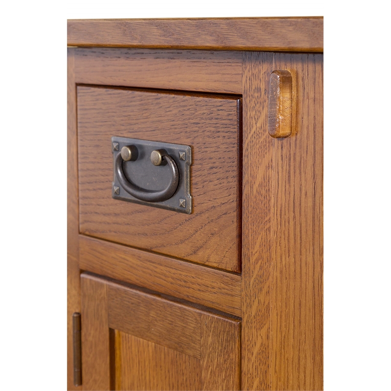 Pemberly Row Mission Tapered Leg Narrow Nightstand in Walnut