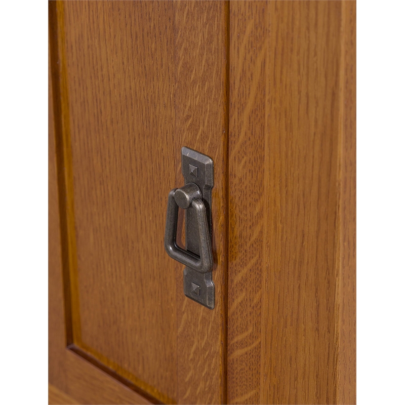 Pemberly Row Mission Tapered Leg Narrow Nightstand in Walnut