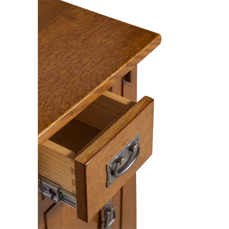 Pemberly Row Mission Tapered Leg Narrow Nightstand in Walnut