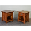 Pemberly Row Mission Solid Quarter Sawn Oak Keyhole End Table