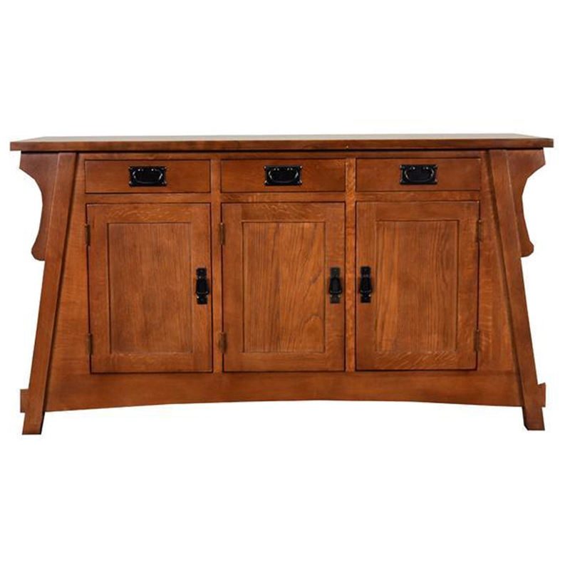 Pemberly Row Traditional Wood Console Cabinet in Cherry Finish