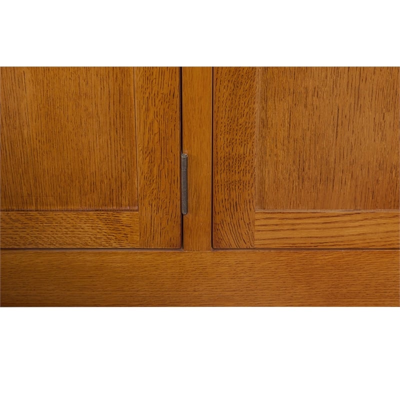 Pemberly Row Traditional 3-Drawer Solid Wood Sideboard in Cherry