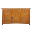 Pemberly Row Traditional 3-Drawer Solid Wood Sideboard in Cherry