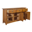 Pemberly Row Traditional 3-Drawer Solid Wood Sideboard in Cherry