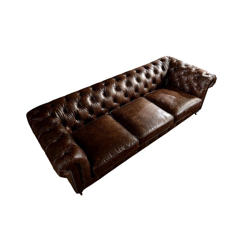 Pemberly Row Top Grain Leather Chesterfield 95