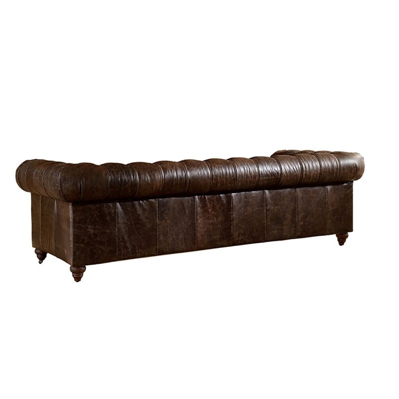 Pemberly Row Top Grain Leather Chesterfield 95