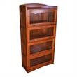 Pemberly Row Traditional 4-Stack Wood Barrister Bookcase in Cherry