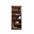Pemberly Row Traditional 5 Stacks Wood Barrister Bookcase in Walnut
