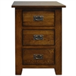 Pemberly Row Mission Quarter Sawn Oak 3 Drawer Nightstand in Walnut