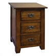 Pemberly Row Mission Quarter Sawn Oak 3 Drawer Nightstand in Walnut
