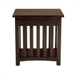 Pemberly Row Traditional Mission 1 Drawer Side Table in Walnut Finish