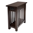 Pemberly Row Traditional Mission 1 Drawer Side Table in Walnut Finish