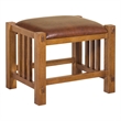 Pemberly Row Mission Spindle Stool - Quarter Sawn Oak & Leather Michael's Cherry