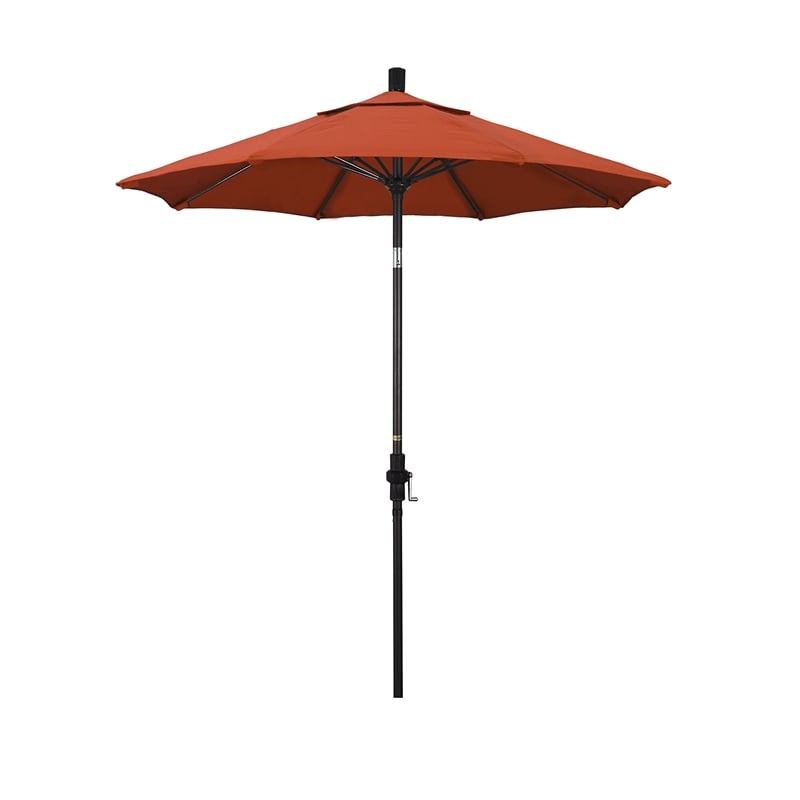 Pemberly Row Contemporary 7.5' Patio Umbrella in Olefin Sunset/Bronze