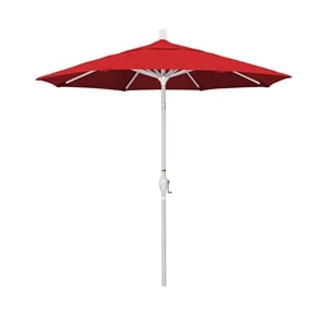 Pemberly Row 7.5' Patio Umbrella in Sun brella 2A Jockey Red/Matted White