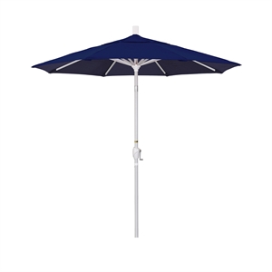 Pemberly Row 7.5' Patio Umbrella in Sun brella Navy Blue/Matted White