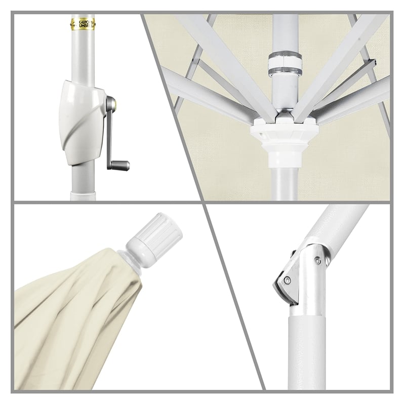 Pemberly Row 7.5' Patio Umbrella in Sun brella Canvas/Matted White