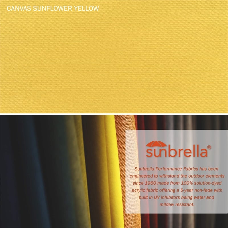 Pemberly Row 7.5' Patio Umbrella Sun brella Sunflower Yellow/Matted White