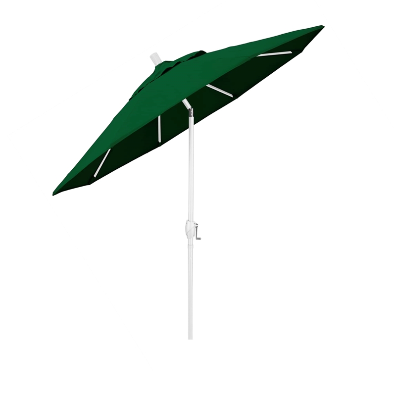 Pemberly Row 7.5' Patio Umbrella in Olefin Hunter Green/Matted White