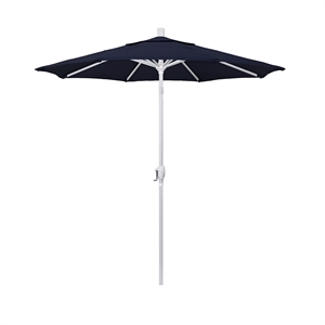 Pemberly Row 7.5' Patio Umbrella in Olefin Navy Blue/Matted White