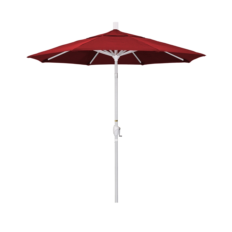 Pemberly Row Contemporary 7.5' Patio Umbrella in Olefin Red/Matted White