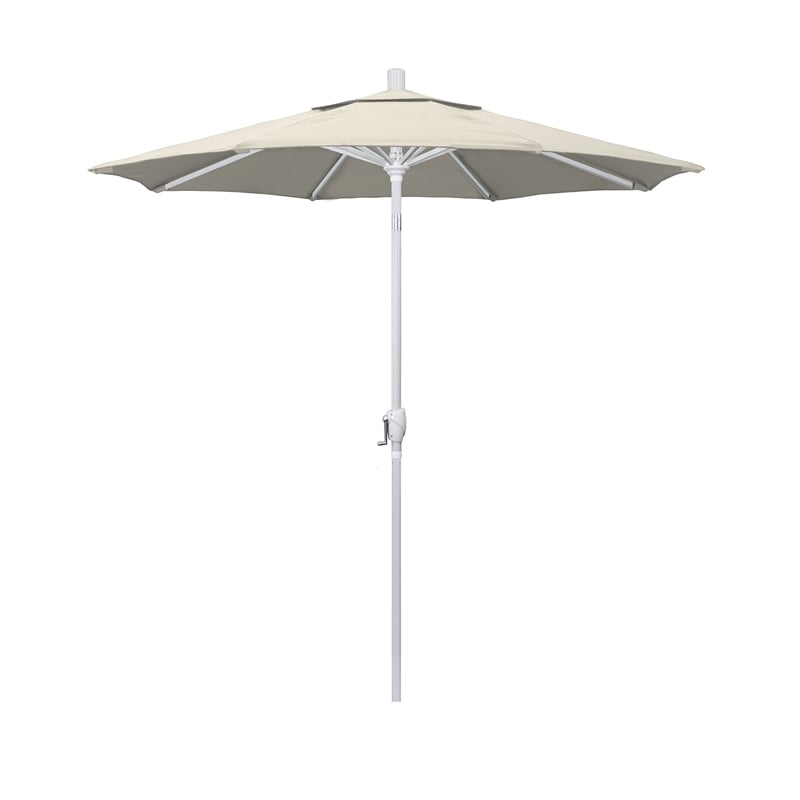 Pemberly Row 7.5' Patio Umbrella in Olefin Antique Beige/Matted White