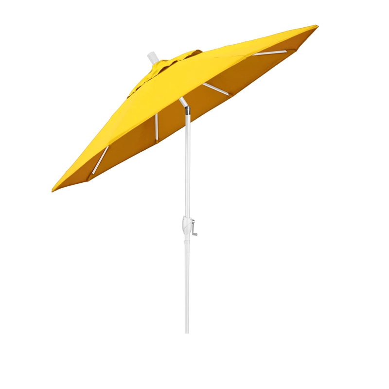 Pemberly Row 7.5' Patio Umbrella in Olefin Lemon/Matted White