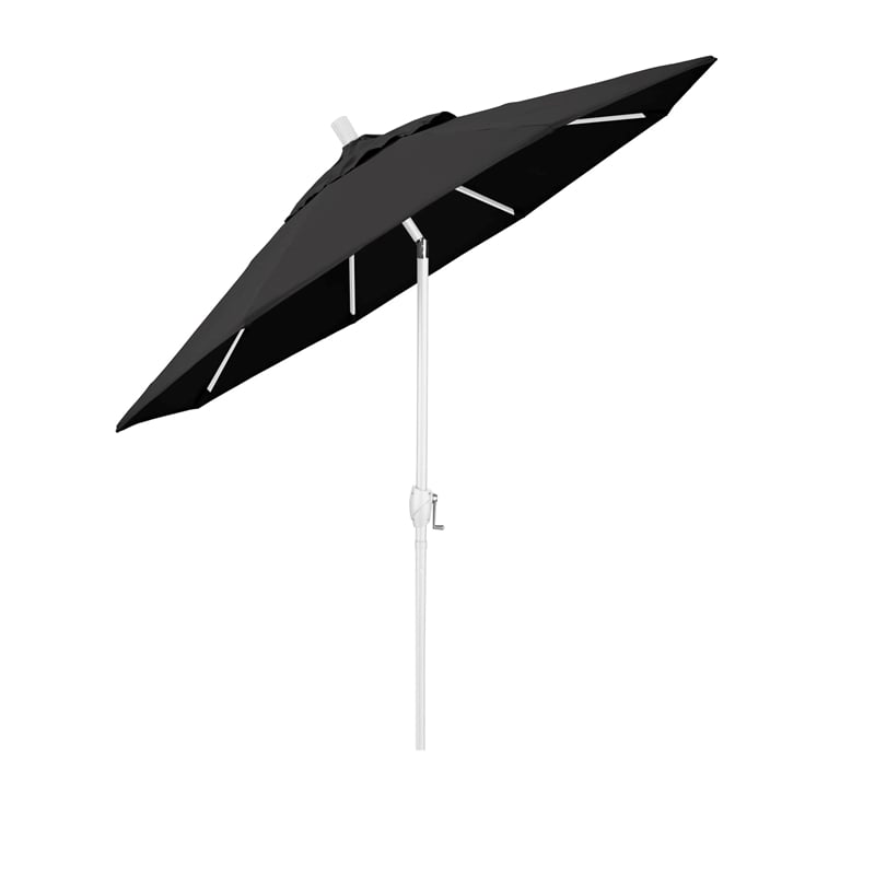 Pemberly Row 7.5' Patio Umbrella in Olefin Black/Matted White