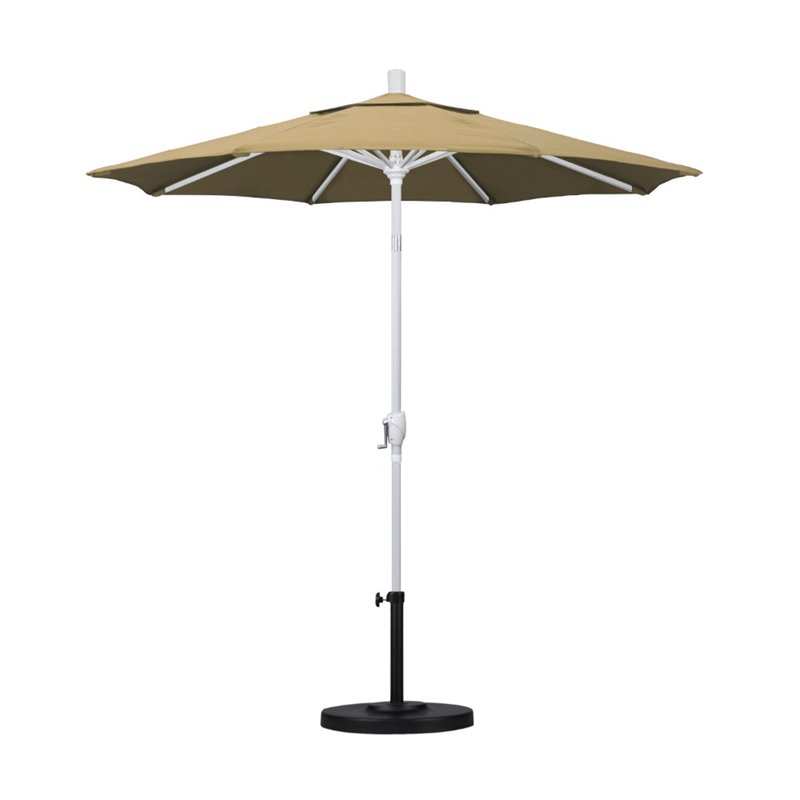 Pemberly Row Contemporary 7.5' Aluminum Pole Patio Umbrella in Champagne