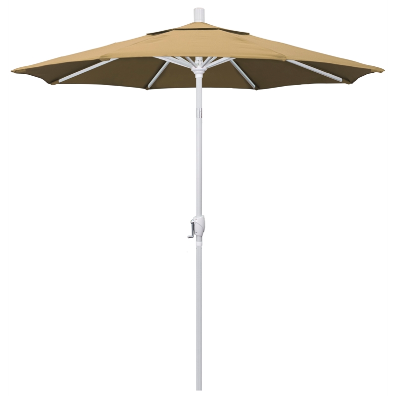 Pemberly Row Contemporary 7.5' Aluminum Pole Patio Umbrella in Champagne