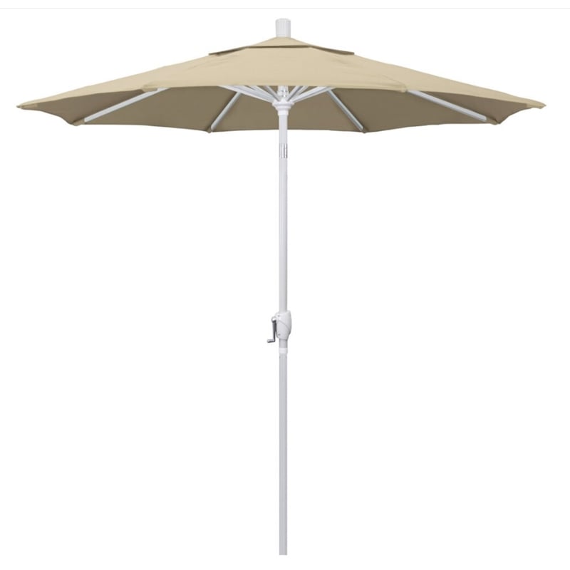 Pemberly Row Contemporary 7.5' Fabric Patio Umbrella in Beige