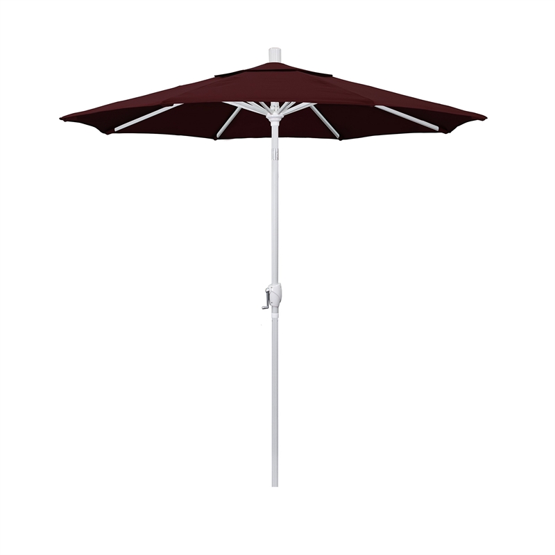 Pemberly Row 7.5' Patio Umbrella in Pacifica Burgundy/Matted White