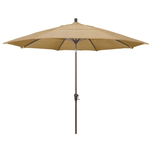 Pemberly Row 11' Patio Umbrella in Olefin Woven Sesame/Champagne
